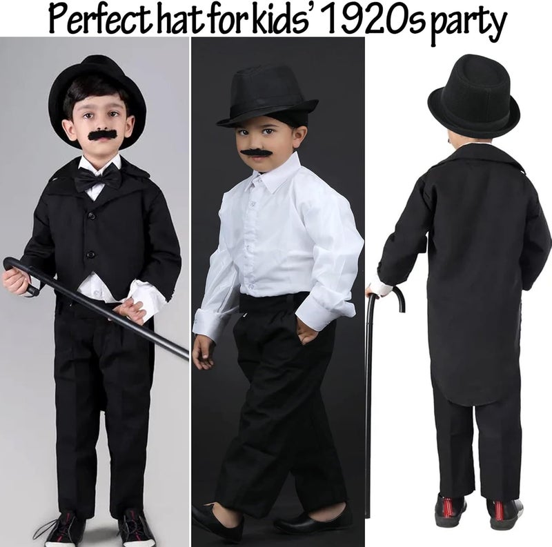 FGSS Kids-Boys Classic Panama-Fedora-Hat Trilby Manhattan-Structured Jazz Wool Cap 2-6Yrs - Image 3